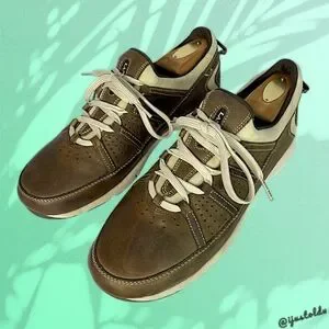 Lands’ End Men\'s Sport Shoe with AgION Antimicrobial Tech | Brown & Beige Size 8 Lands End Shoes Mens 9.5 D Sneakers Multicolor Lace Up Low  main image 3